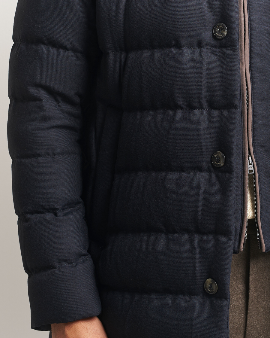 Heren | Jassen | Herno | Flannel Down Coat Navy