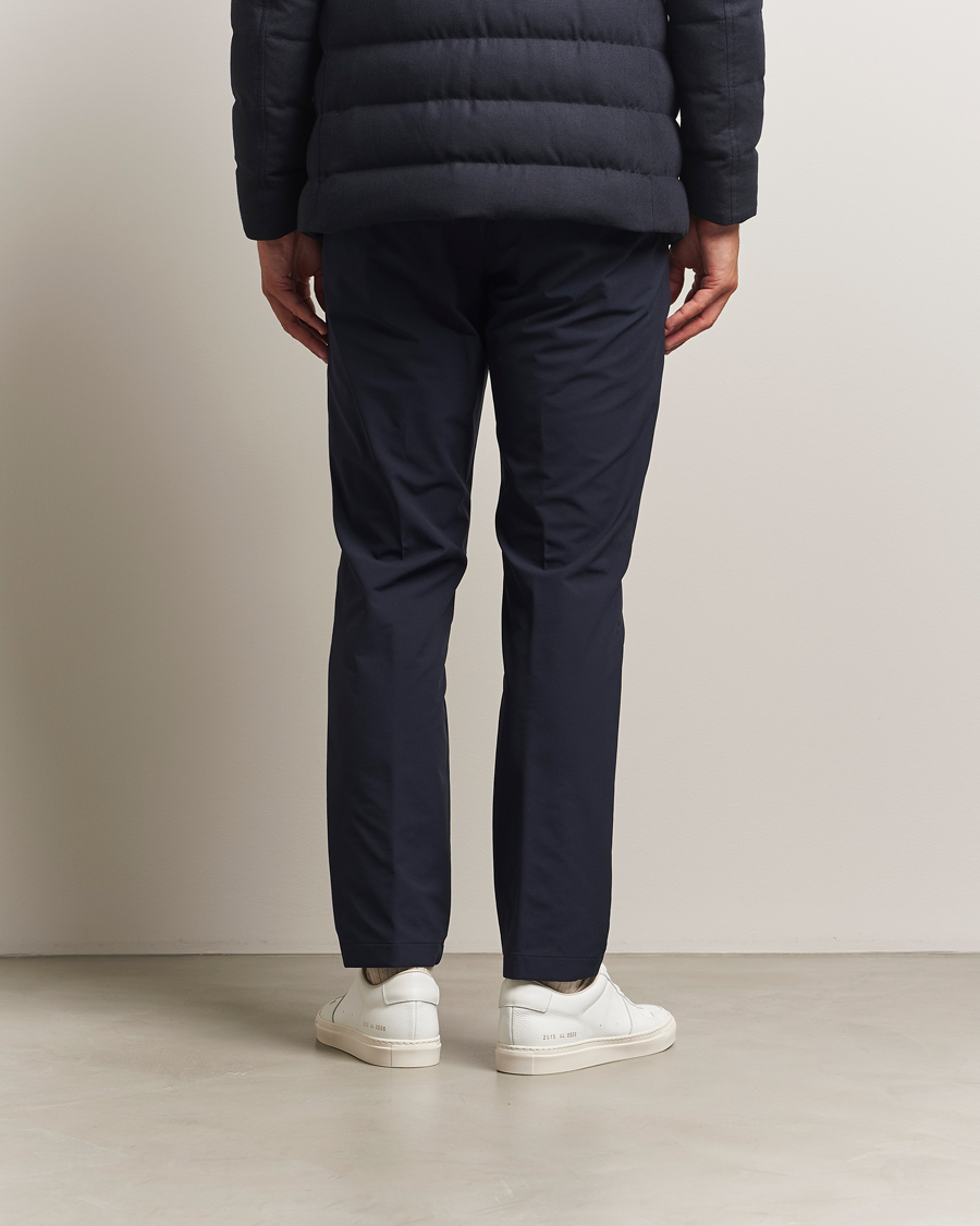 Heren | Broeken | Herno | Pleated Technical Cotton Trousers Navy