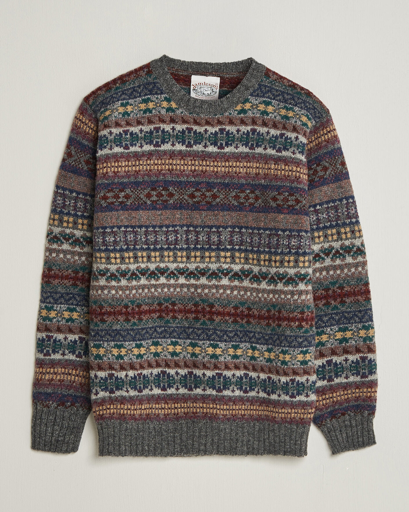 Heren | Truien | Jamieson's of Shetland | Jamiesons Of Shetland All Over Fair Isle Pullover Crew Neck Multi