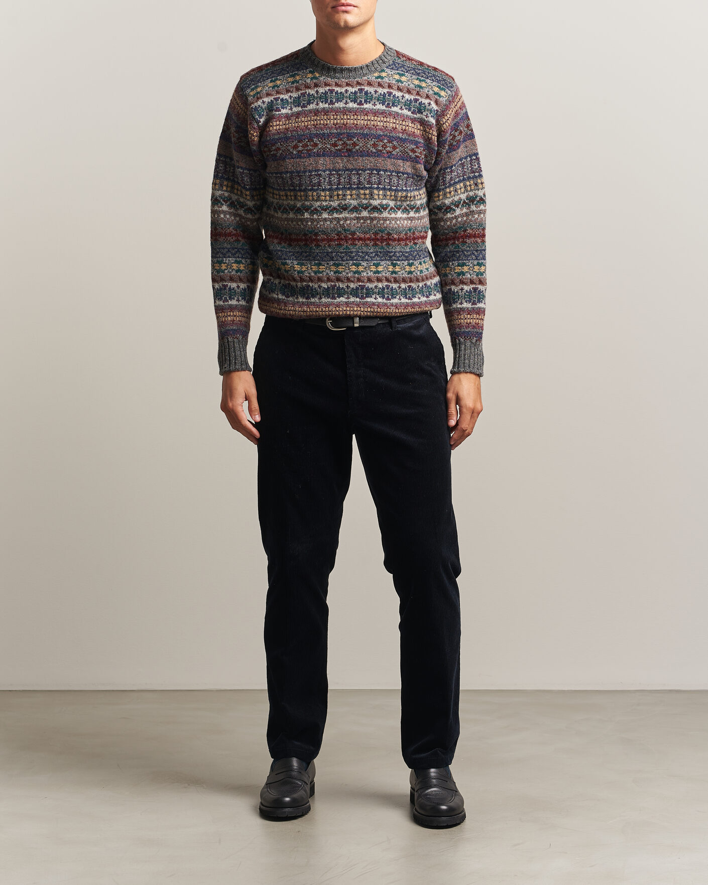 Heren | Truien | Jamieson's of Shetland | Jamiesons Of Shetland All Over Fair Isle Pullover Crew Neck Multi