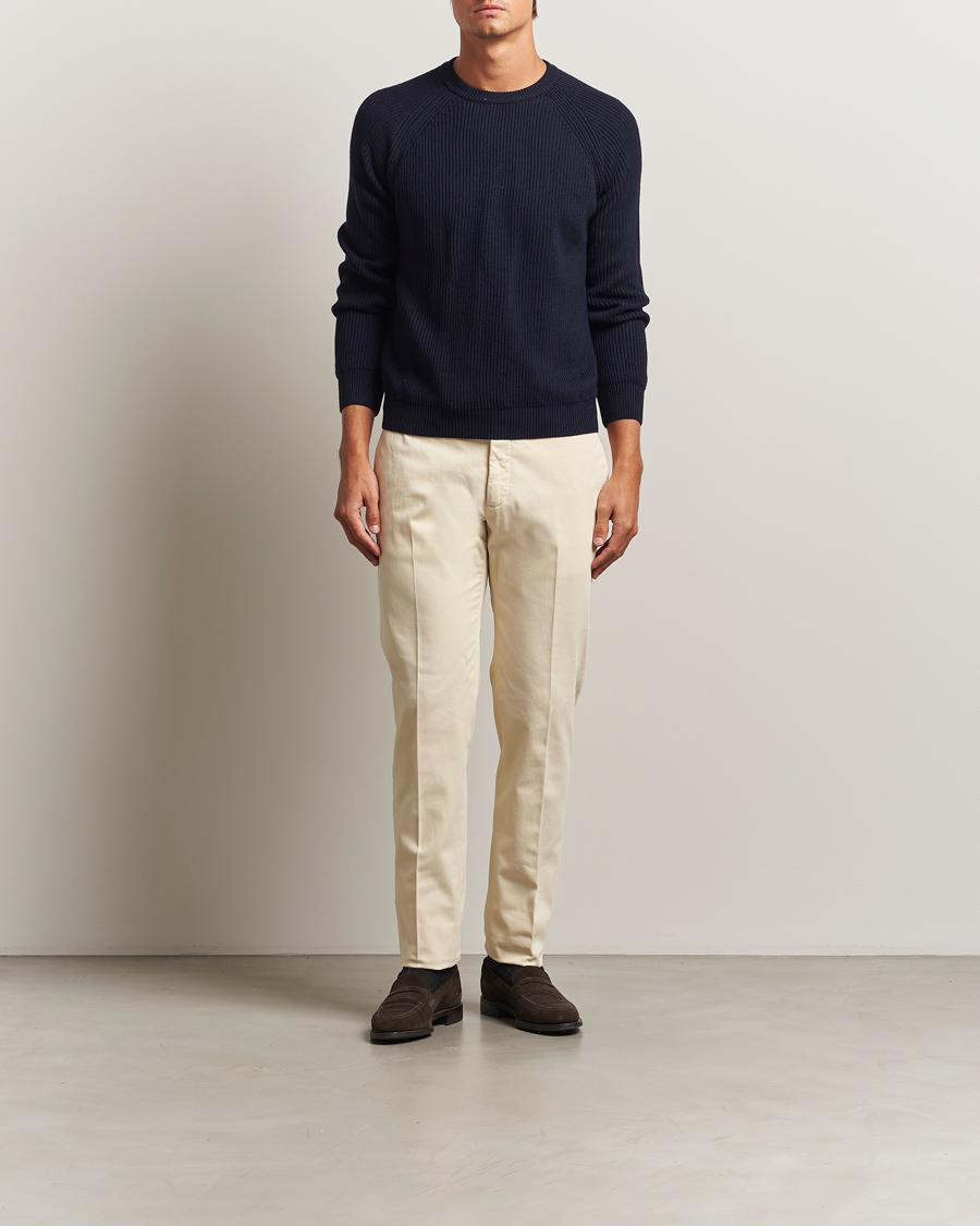 Heren | Broeken | Incotex | Slim Fit Cotton Stretch Chinos Off White