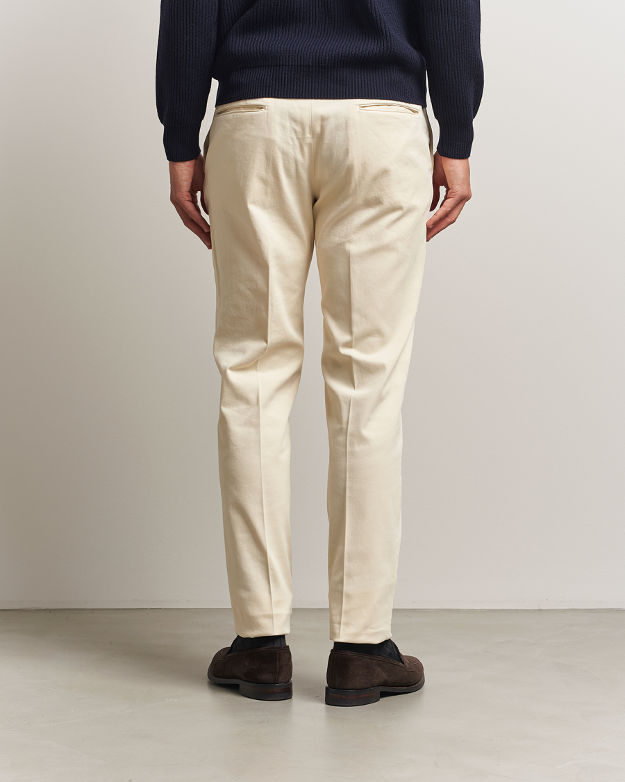 Heren | Broeken | Incotex | Slim Fit Cotton Stretch Chinos Off White