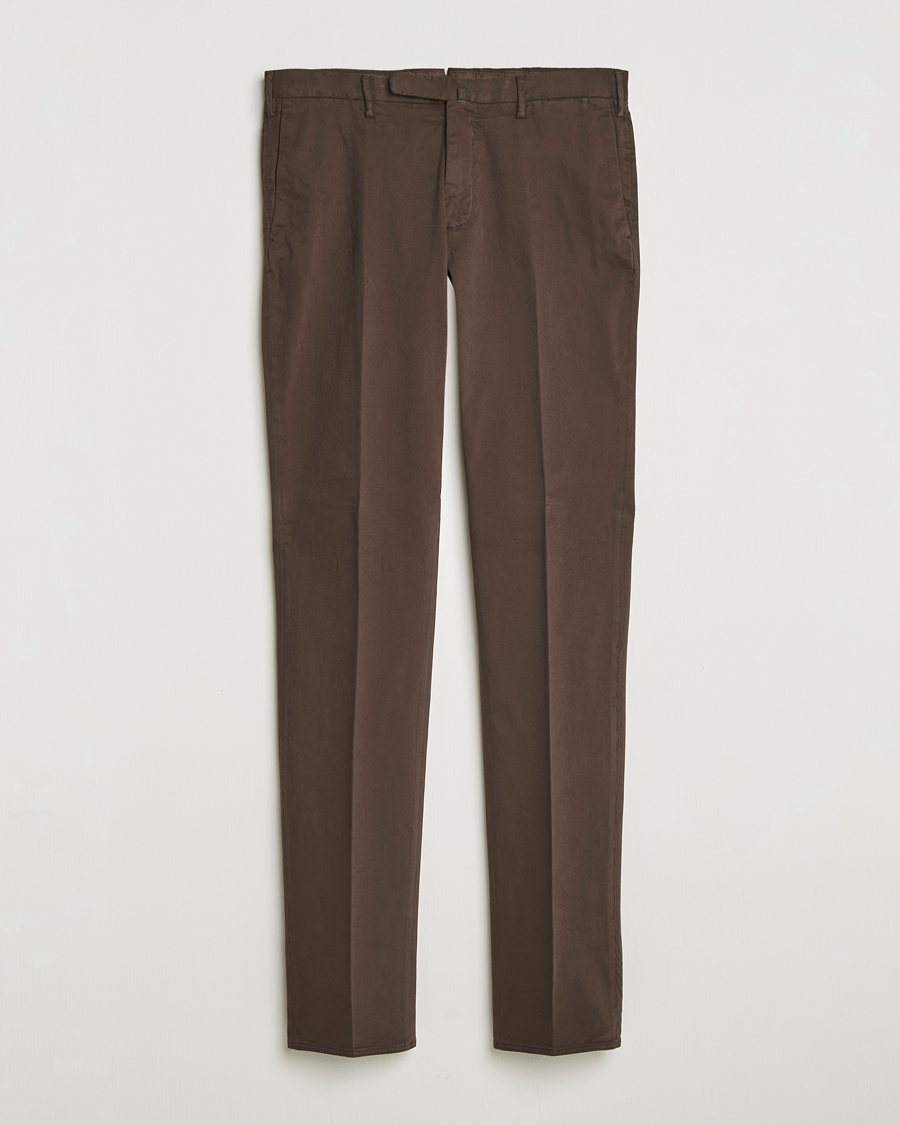 Heren | Broeken | Incotex | Slim Fit Cotton Stretch Chinos Dark Brown