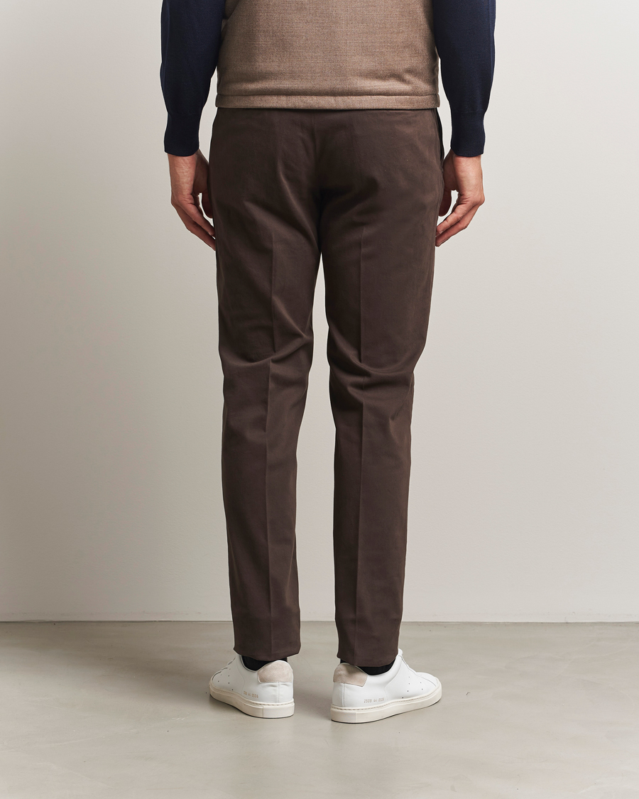 Heren | Broeken | Incotex | Slim Fit Cotton Stretch Chinos Dark Brown
