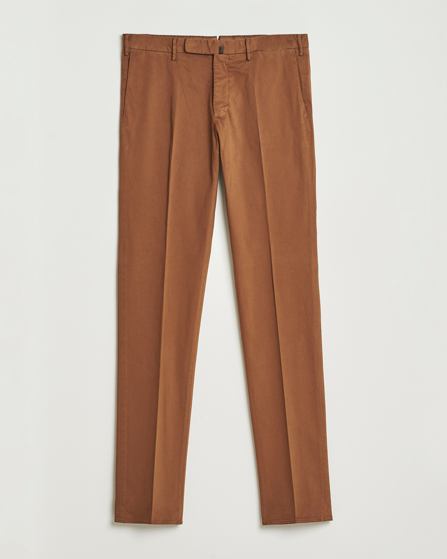Heren | Broeken | Incotex | Slim Fit Cotton Stretch Chinos Brown