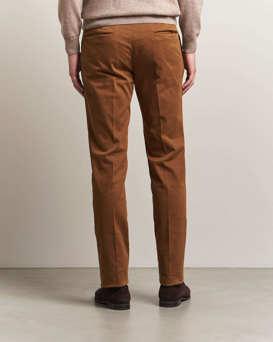 Heren | Broeken | Incotex | Slim Fit Cotton Stretch Chinos Brown