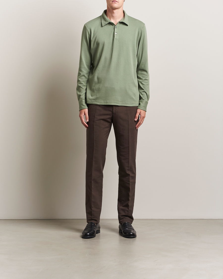 Heren | Broeken | Incotex | Regular Fit Cotton Stretch Chinos Dark Brown