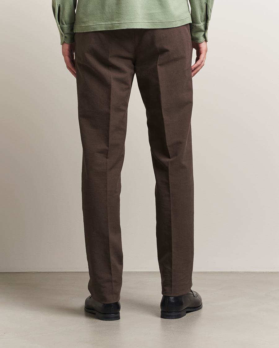 Heren | Broeken | Incotex | Regular Fit Cotton Stretch Chinos Dark Brown