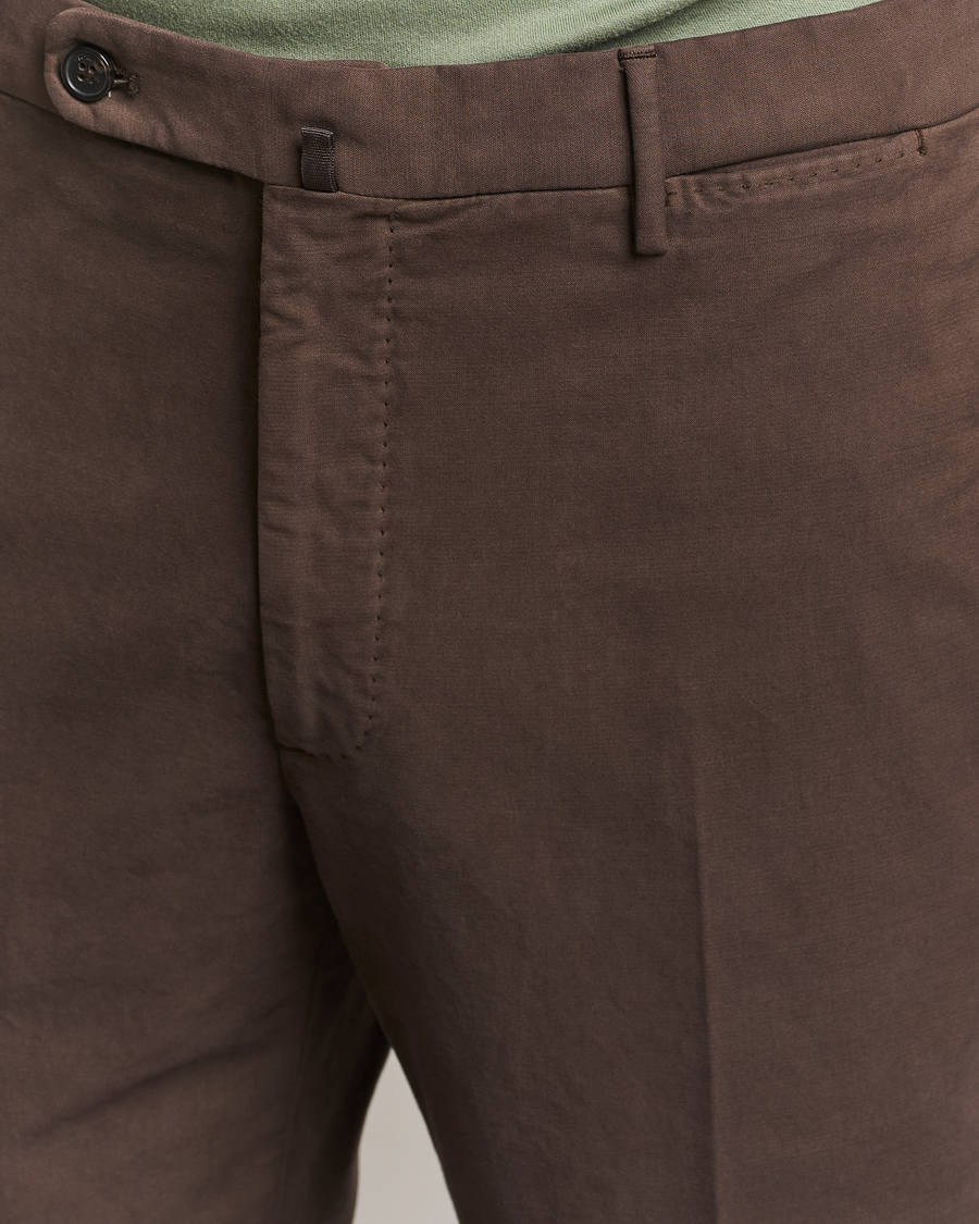 Heren | Broeken | Incotex | Regular Fit Cotton Stretch Chinos Dark Brown