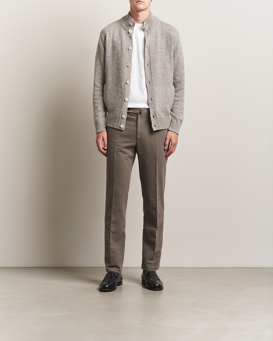 Heren | Broeken | Incotex | Regular Fit Cotton Stretch Chinos Grey