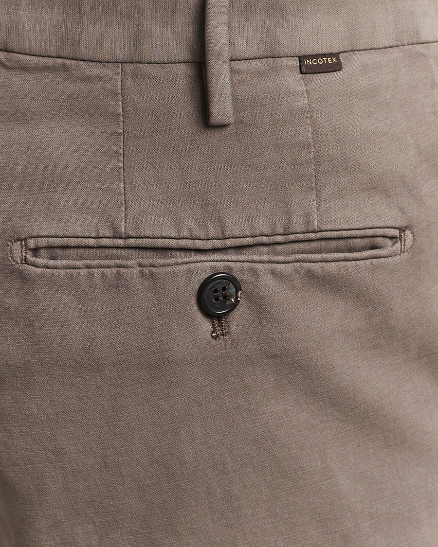 Heren | Broeken | Incotex | Regular Fit Cotton Stretch Chinos Grey