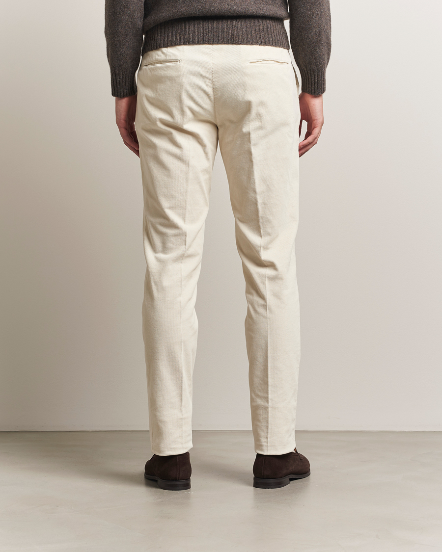 Heren | Broeken | Incotex | Slim Fit Baby Corduroy Trousers Off White