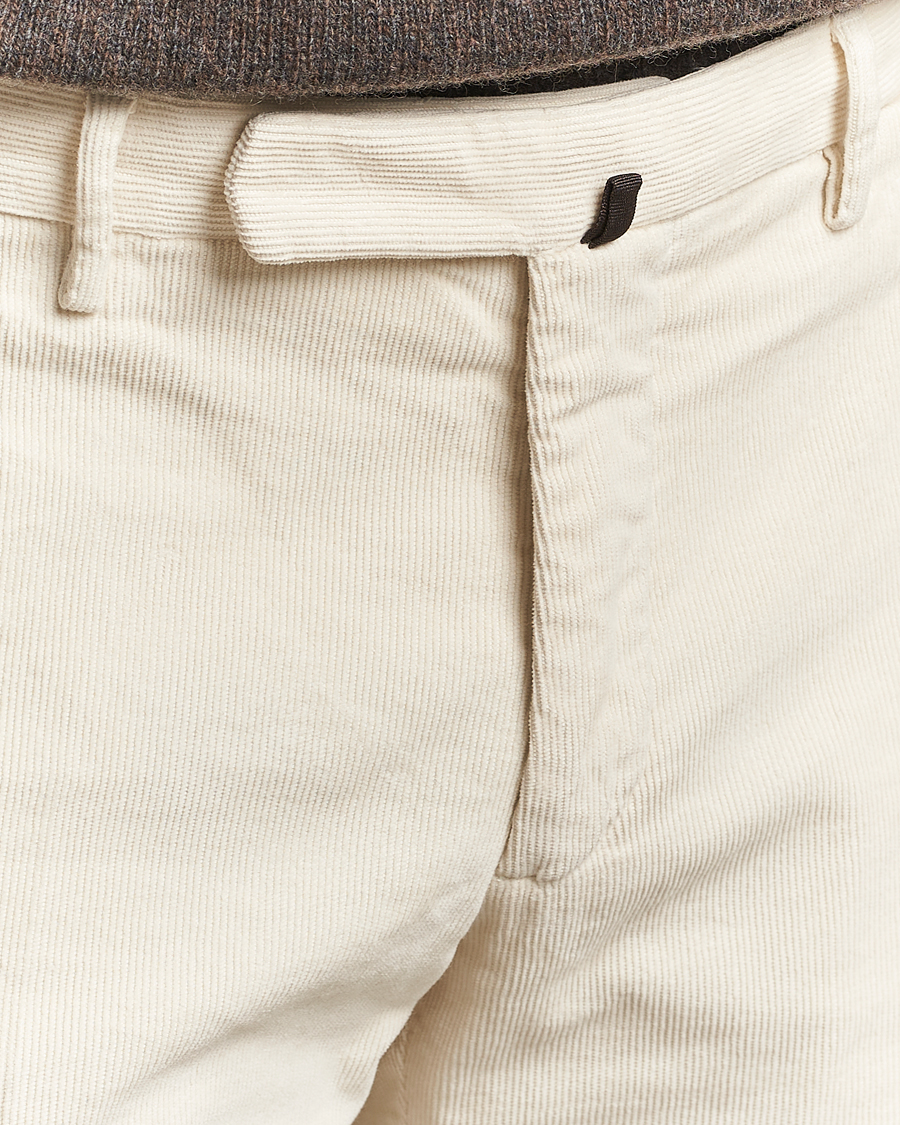 Heren | Broeken | Incotex | Slim Fit Baby Corduroy Trousers Off White