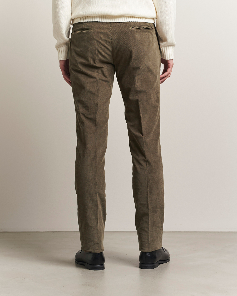 Heren | Broeken | Incotex | Slim Fit Baby Corduroy Trousers Taupe