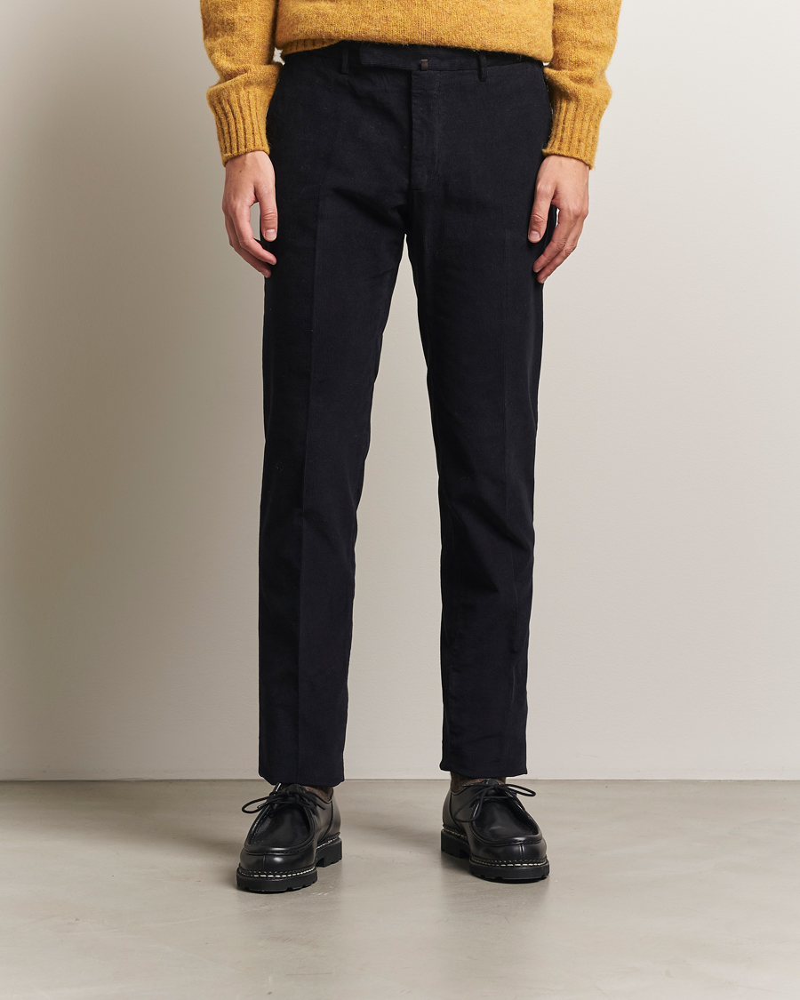 Heren | Broeken | Incotex | Slim Fit Baby Corduroy Trousers Navy