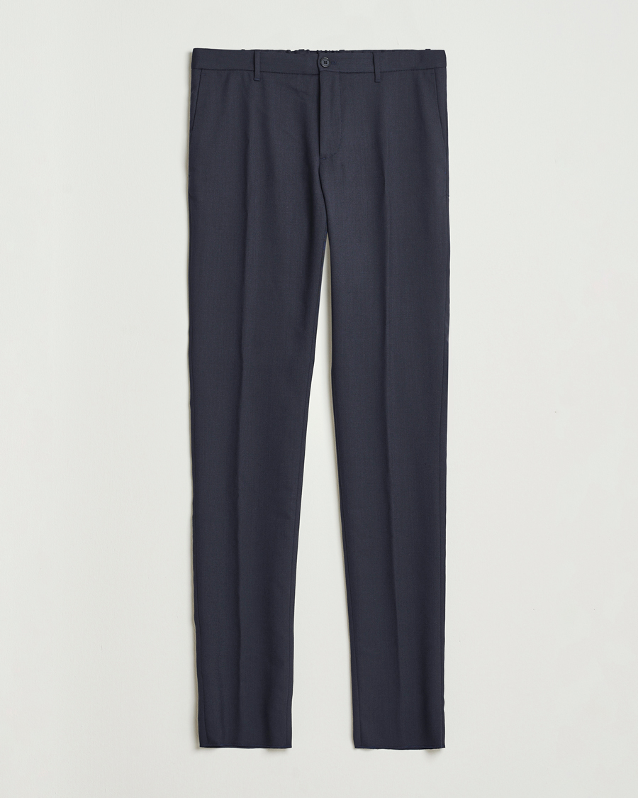 Heren | Broeken | Incotex | Slim Fit Washable Flannel Trousers Grey Melange