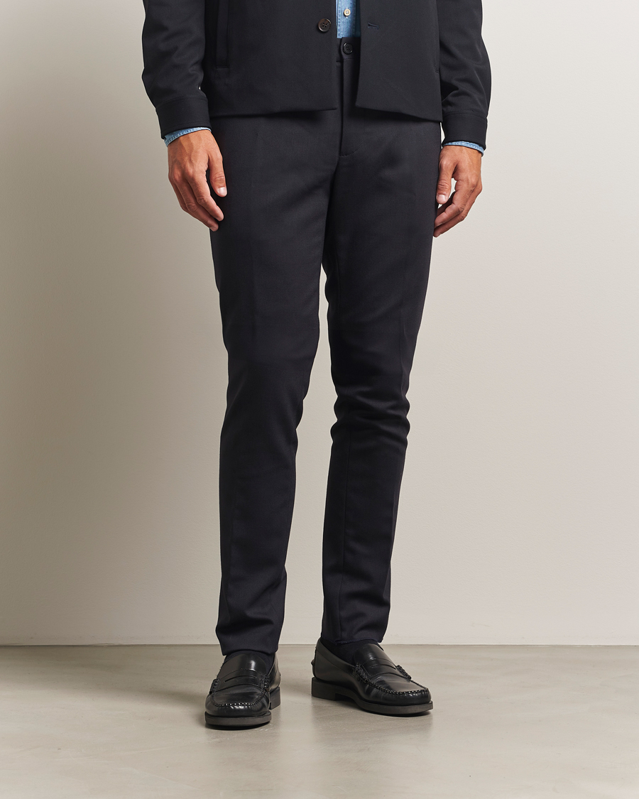 Heren | Broeken | Incotex | Slim Fit Washable Flannel Trousers Grey Melange