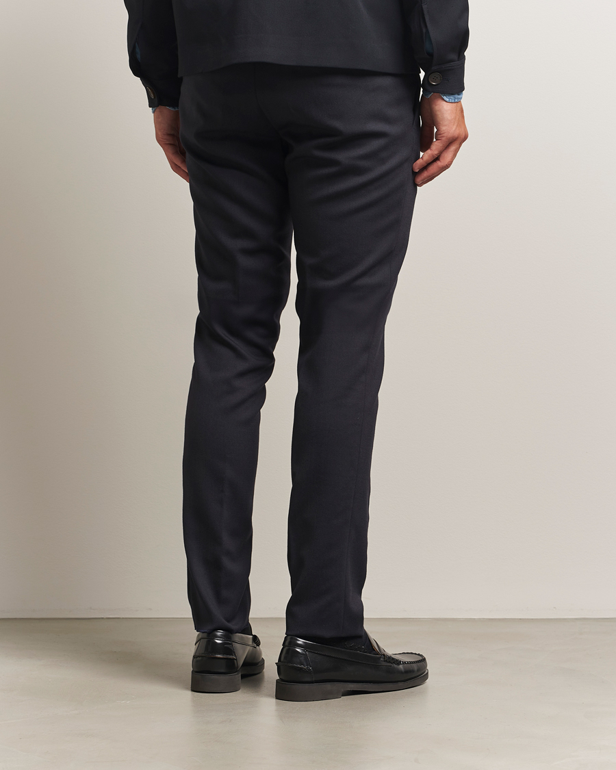 Heren | Broeken | Incotex | Slim Fit Washable Flannel Trousers Grey Melange