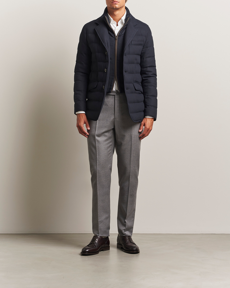 Heren | Broeken | Incotex | Regular Fit Worsted Flannel Trousers Light Grey