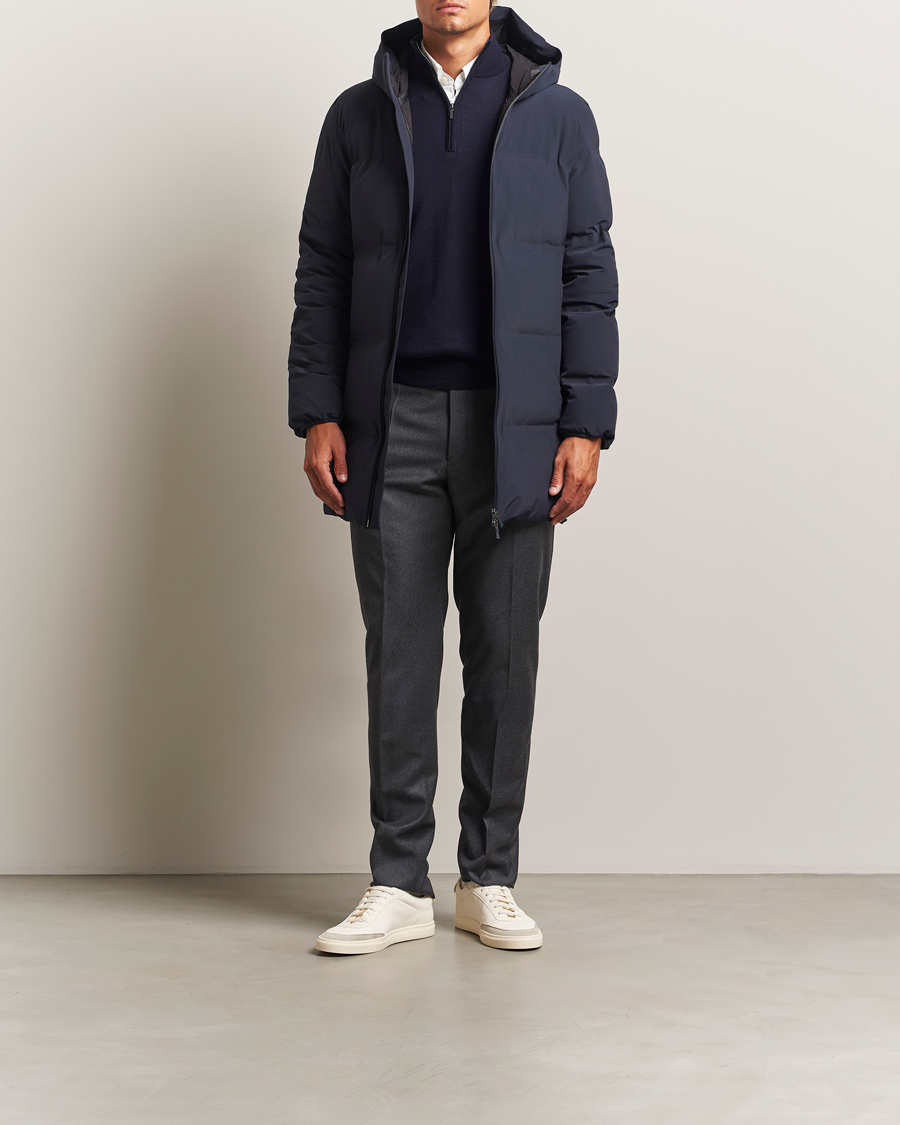 Heren | Broeken | Incotex | Regular Fit Worsted Flannel Trousers Grey Melange