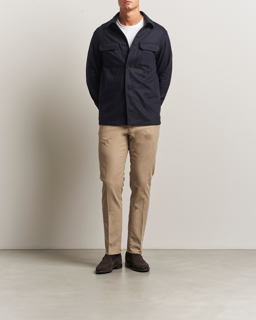 Heren | Broeken | Incotex | Slim Fit Garment Dyed Slacks Beige
