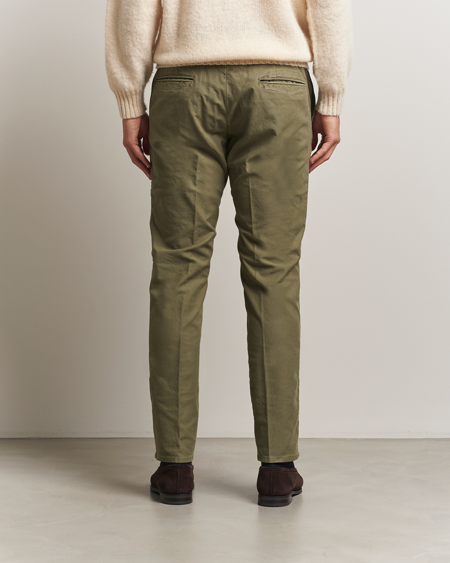 Heren | Broeken | Incotex | Slim Fit Garment Dyed Slacks Green