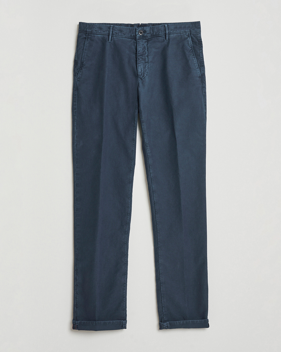 Heren | Broeken | Incotex | Slim Fit Garment Dyed Slacks Navy