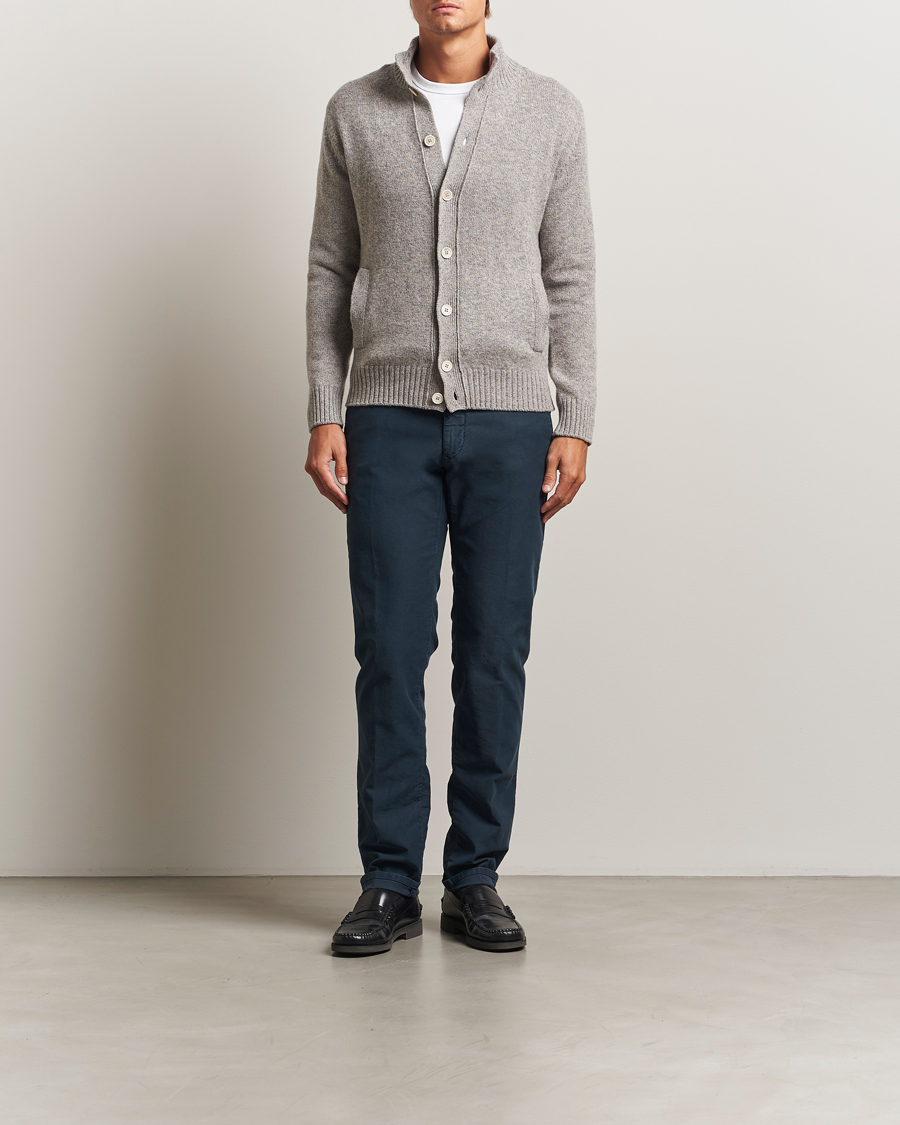 Heren | Broeken | Incotex | Slim Fit Garment Dyed Slacks Navy