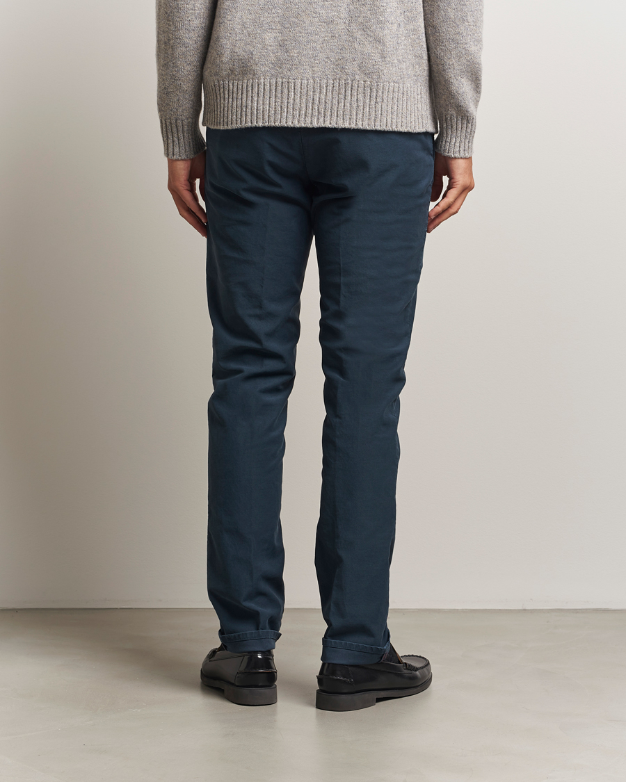 Heren | Broeken | Incotex | Slim Fit Garment Dyed Slacks Navy
