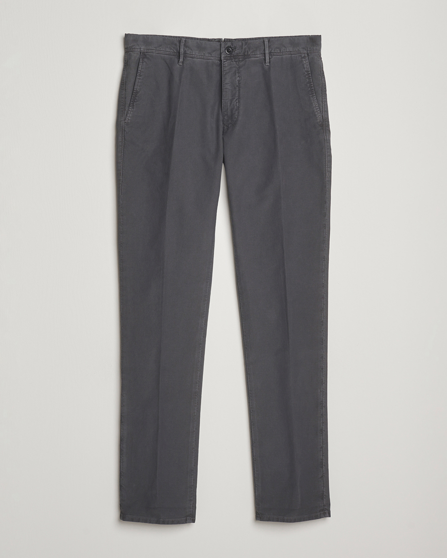Heren | Broeken | Incotex | Slim Fit Garment Dyed Slacks Dark Grey