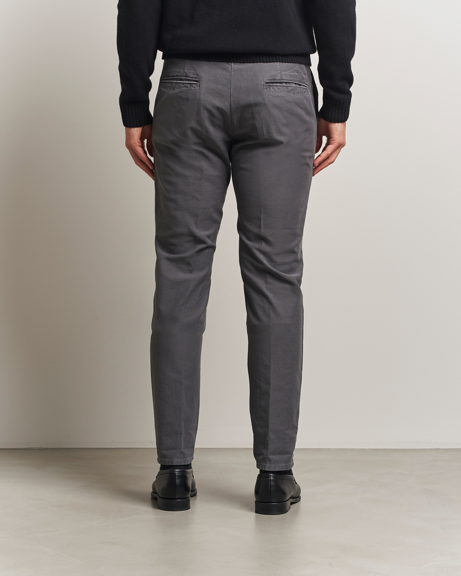Heren | Broeken | Incotex | Slim Fit Garment Dyed Slacks Dark Grey