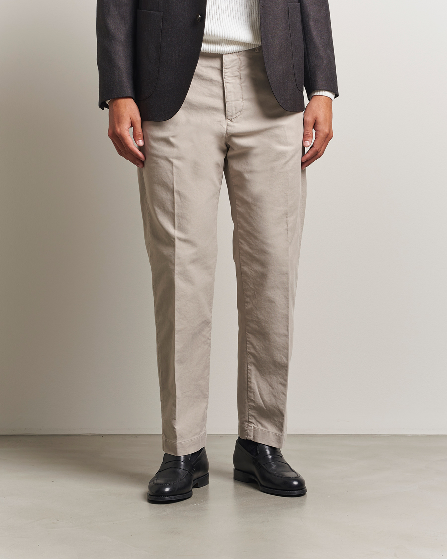 Heren | Broeken | Incotex | Regular Fit Garment Dyed Slacks Beige