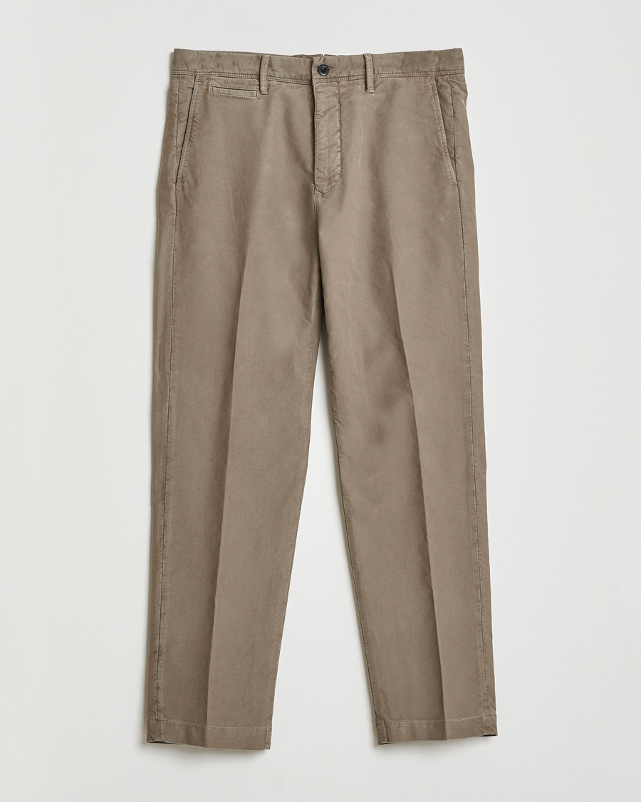 Heren | Broeken | Incotex | Regular Fit Garment Dyed Slacks Taupe
