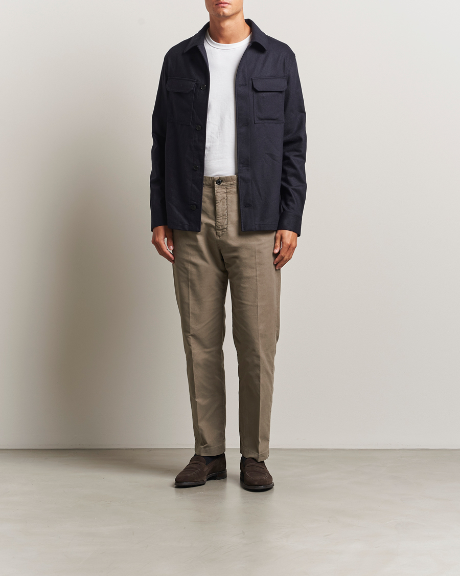 Heren | Broeken | Incotex | Regular Fit Garment Dyed Slacks Taupe