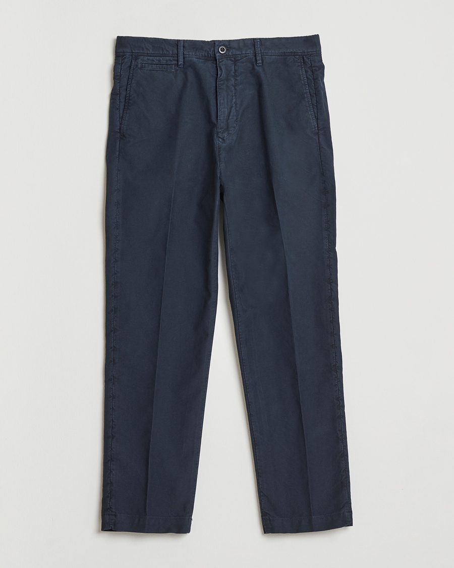 Heren | Broeken | Incotex | Regular Fit Garment Dyed Slacks Navy