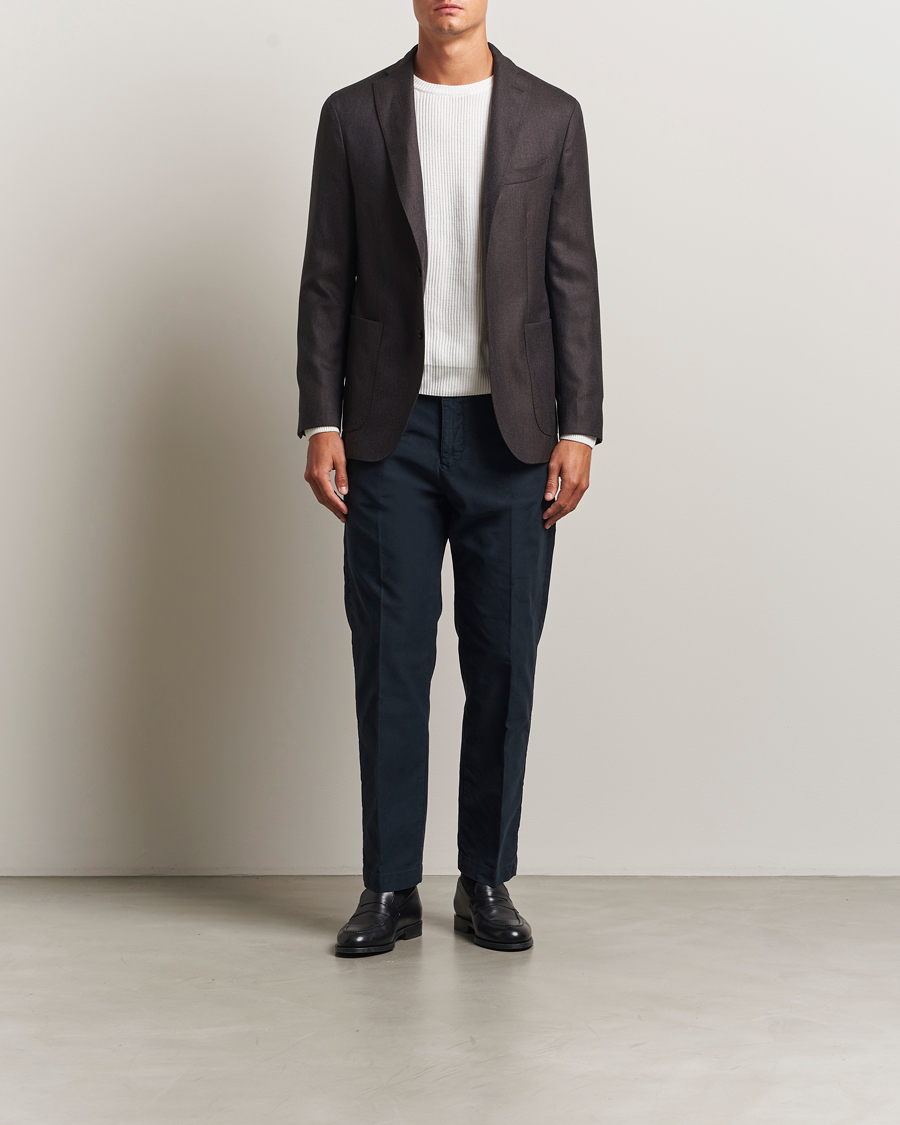 Heren | Broeken | Incotex | Regular Fit Garment Dyed Slacks Navy