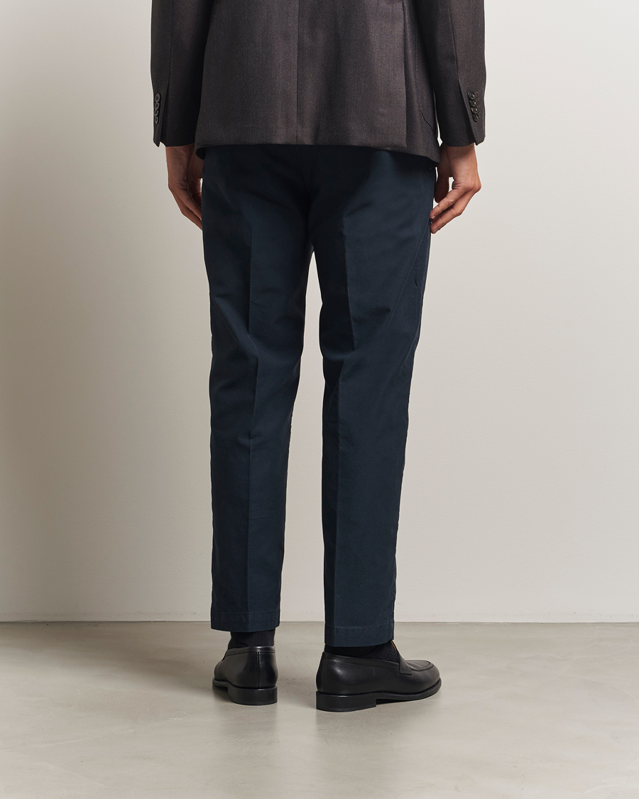 Heren | Broeken | Incotex | Regular Fit Garment Dyed Slacks Navy