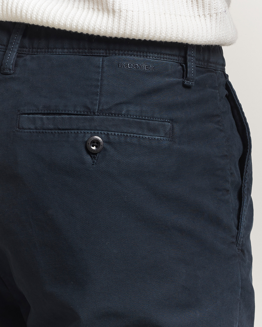 Heren | Broeken | Incotex | Regular Fit Garment Dyed Slacks Navy