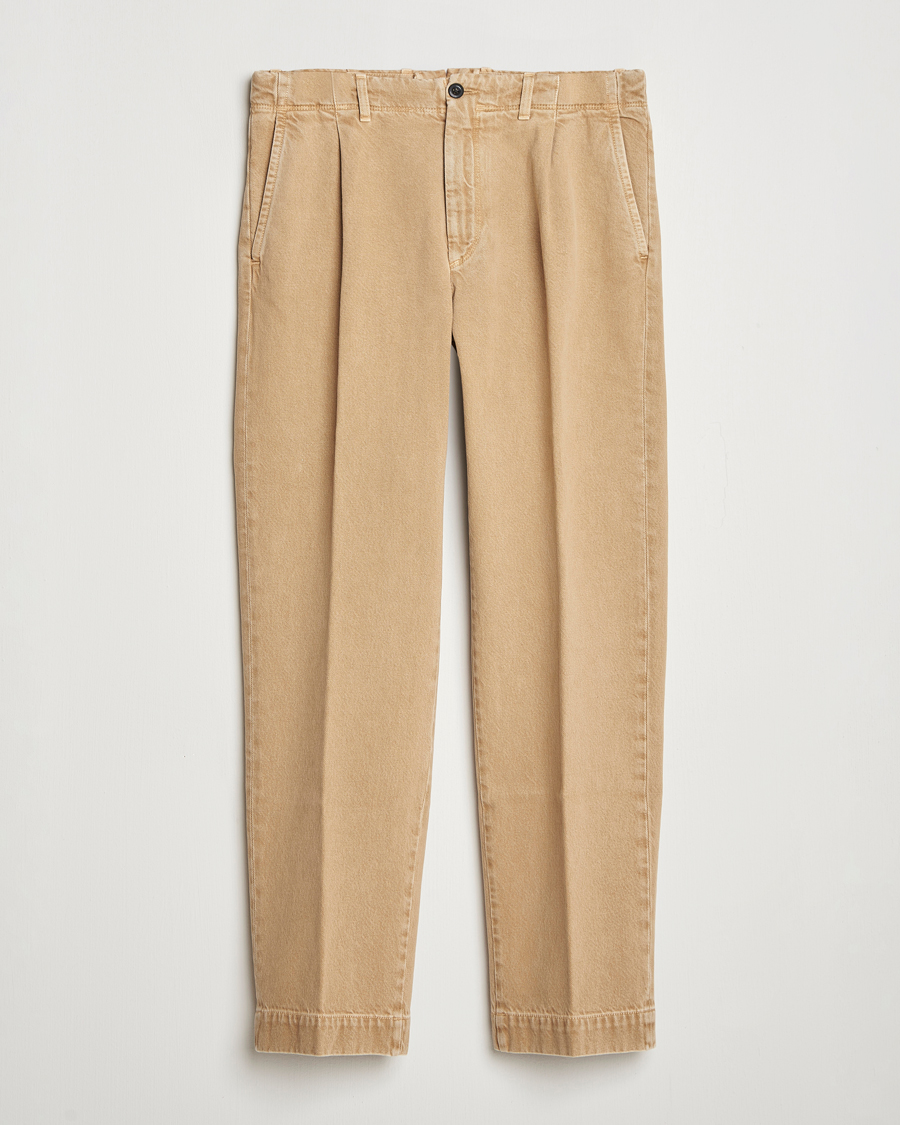 Heren | Broeken | Incotex | Regular Fit Bull Denim Slacks Beige