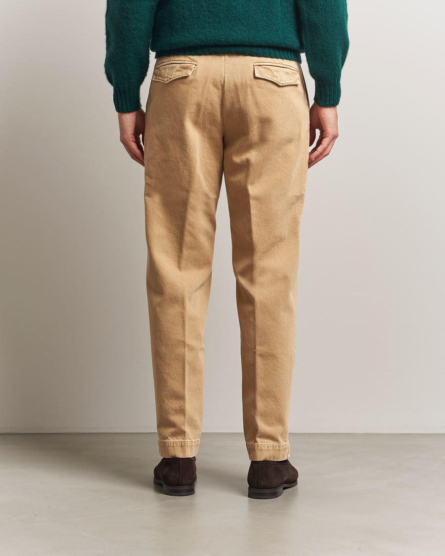 Heren | Broeken | Incotex | Regular Fit Bull Denim Slacks Beige