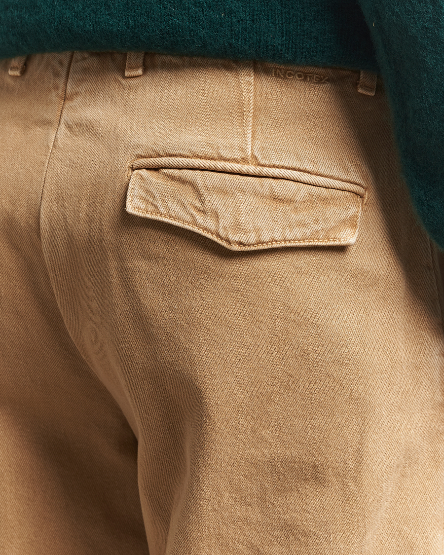 Heren | Broeken | Incotex | Regular Fit Bull Denim Slacks Beige