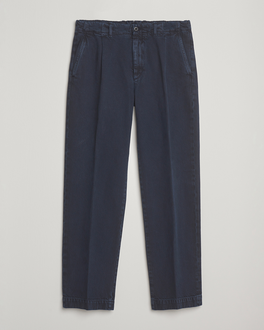 Heren | Broeken | Incotex | Regular Fit Bull Denim Slacks Navy