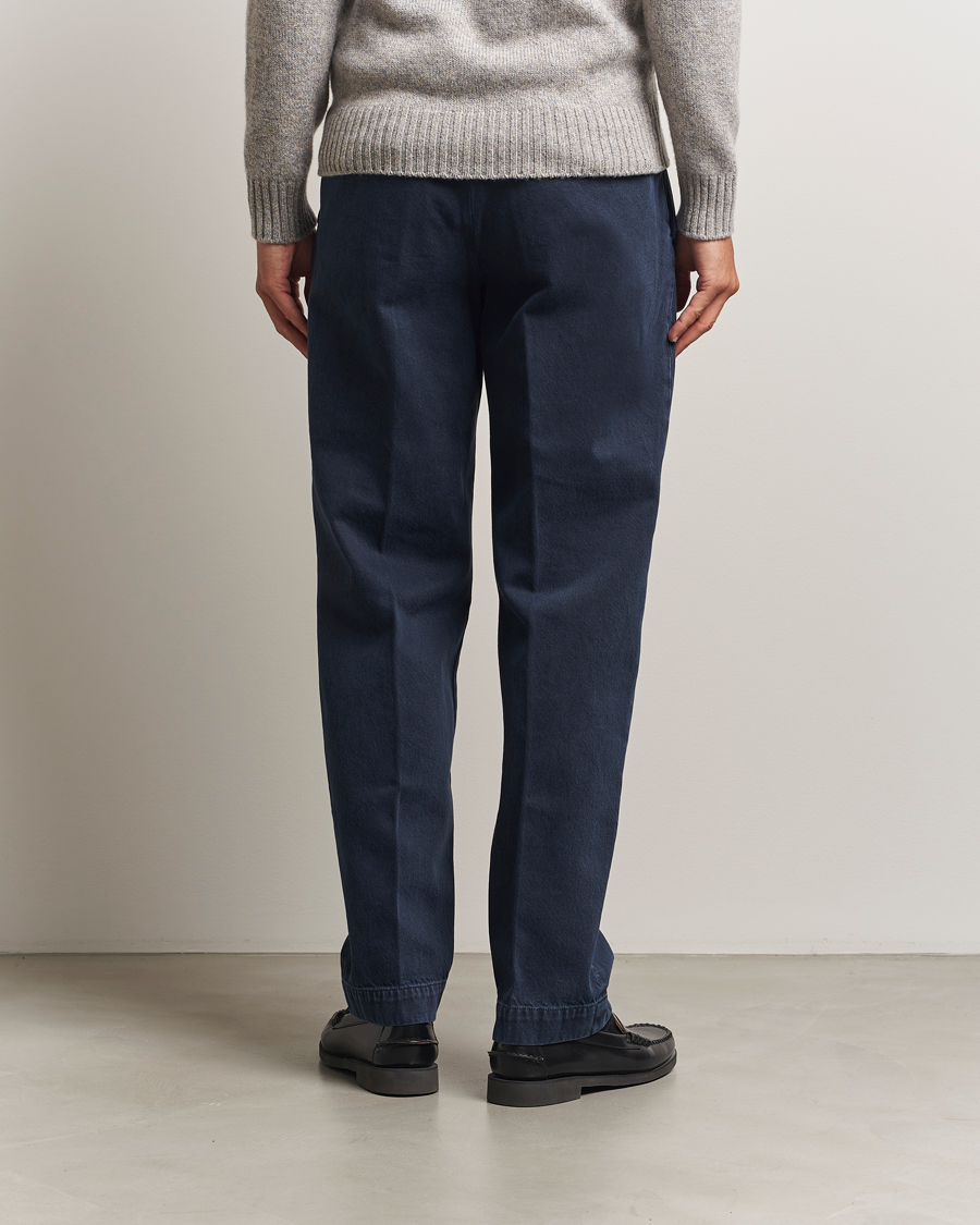 Heren | Broeken | Incotex | Regular Fit Bull Denim Slacks Navy