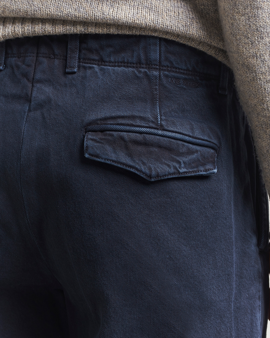 Heren | Broeken | Incotex | Regular Fit Bull Denim Slacks Navy