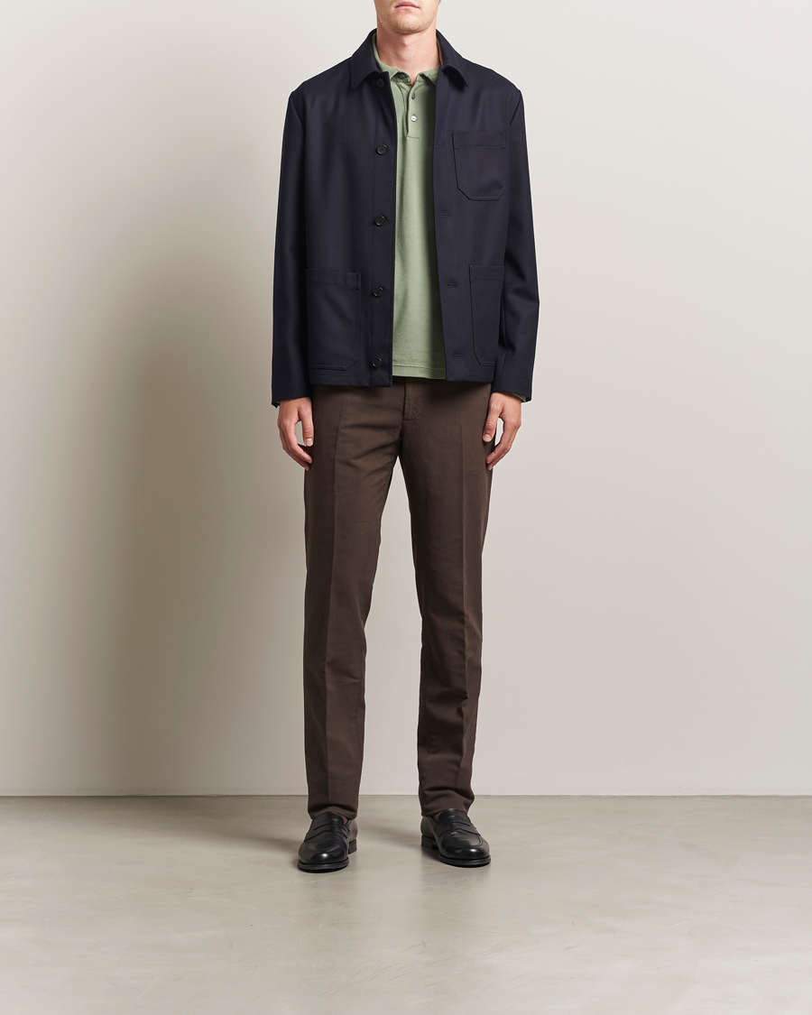 Heren | Jassen | Incotex | Wool Cover Shirt Jacket Navy