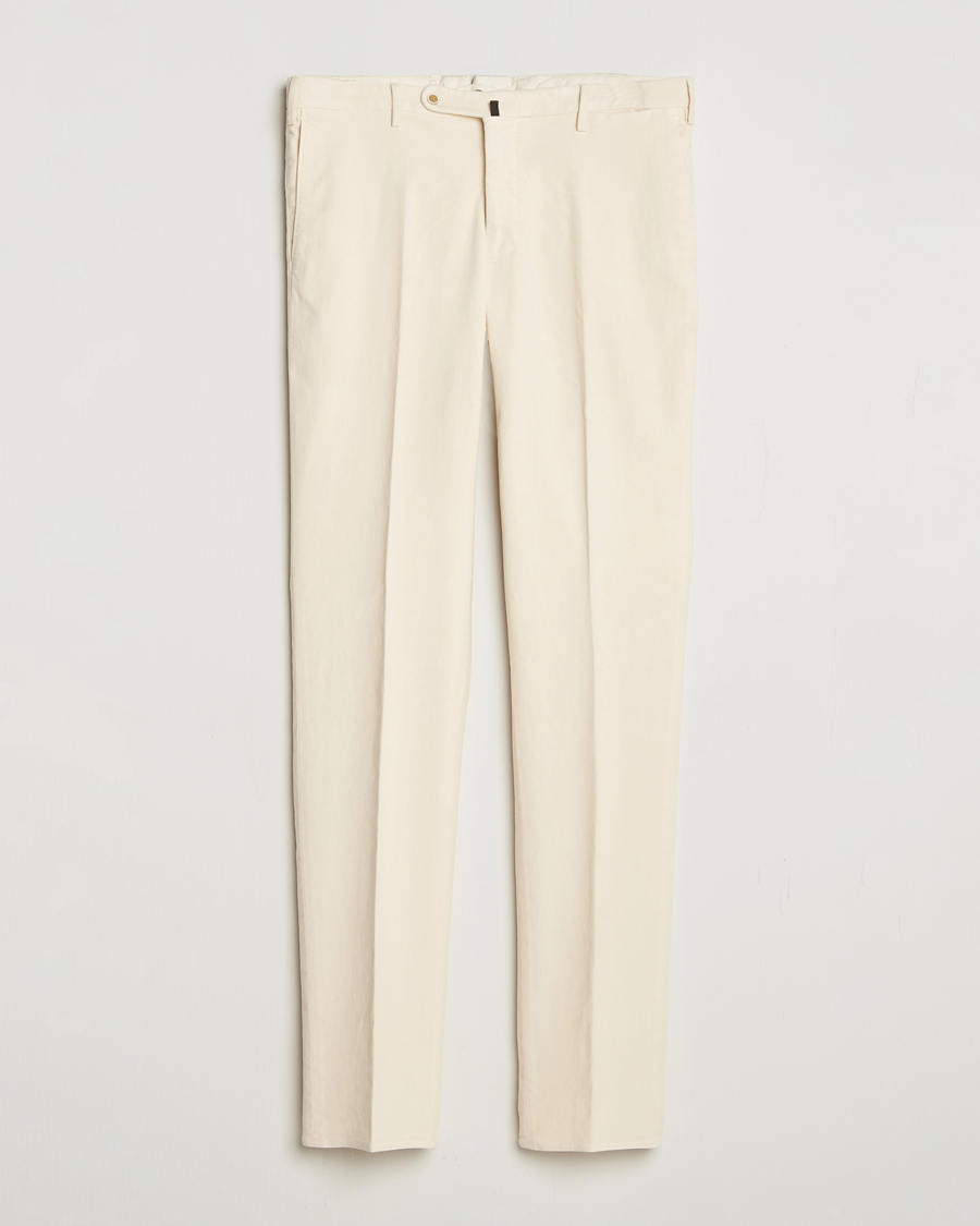 Heren | Broeken | Incotex | Regular Fit Moleskine Trousers Off White