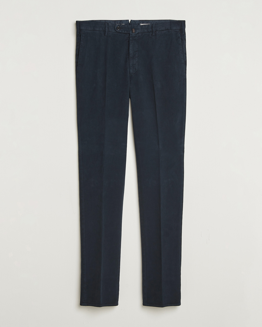 Heren | Broeken | Incotex | Regular Fit Moleskine Trousers Navy