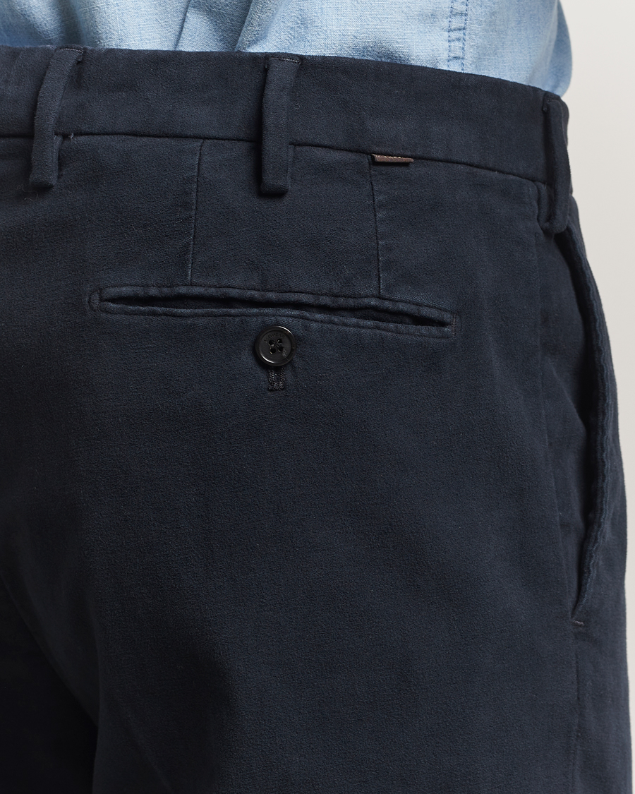 Heren | Broeken | Incotex | Regular Fit Moleskine Trousers Navy