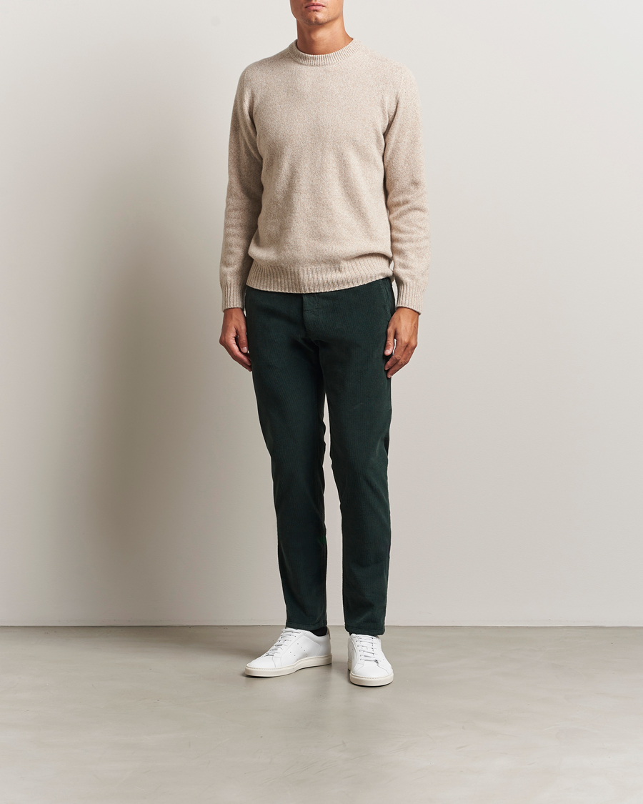 Heren | Broeken | Incotex | Slim Fit Leisure Cord Slacks Dark Green