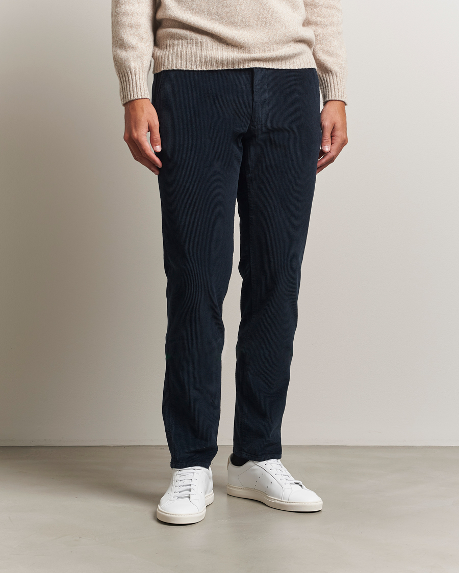 Heren | Broeken | Incotex | Slim Fit Leisure Cord Slacks Navy